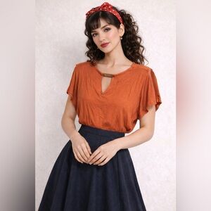 Michael Kors Vibrant Orange Blouse sleeveless top Size XS